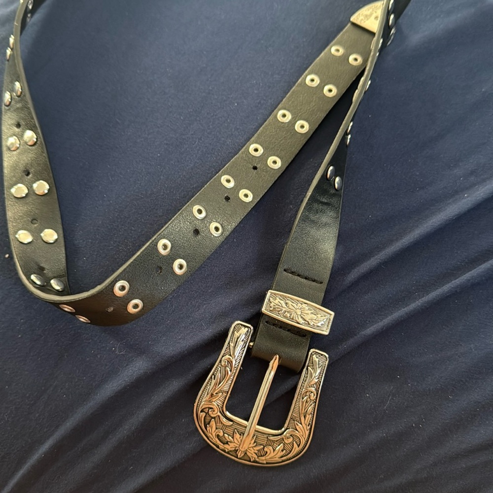 Black silver belt